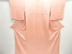 青海波模様織り出し一つ紋付け下げ色無地着物